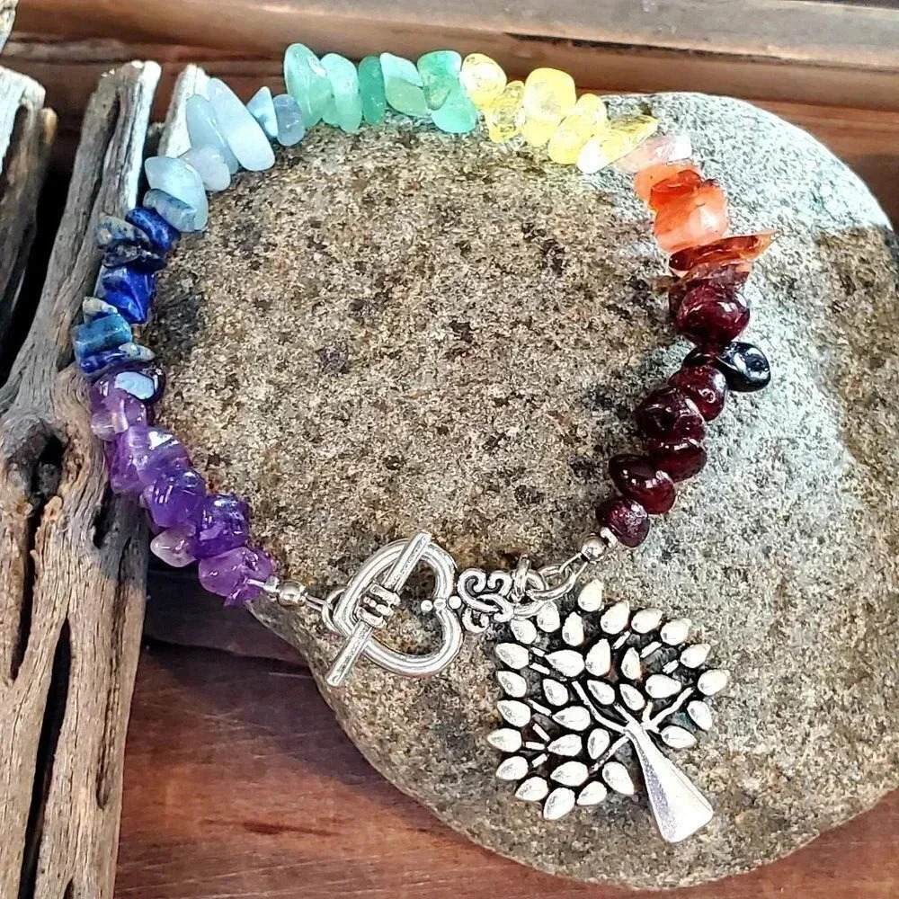 The 7 Chakras Gemstones Tree of Life Mindfulness Bracelet